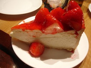 tarta de queso con fresas